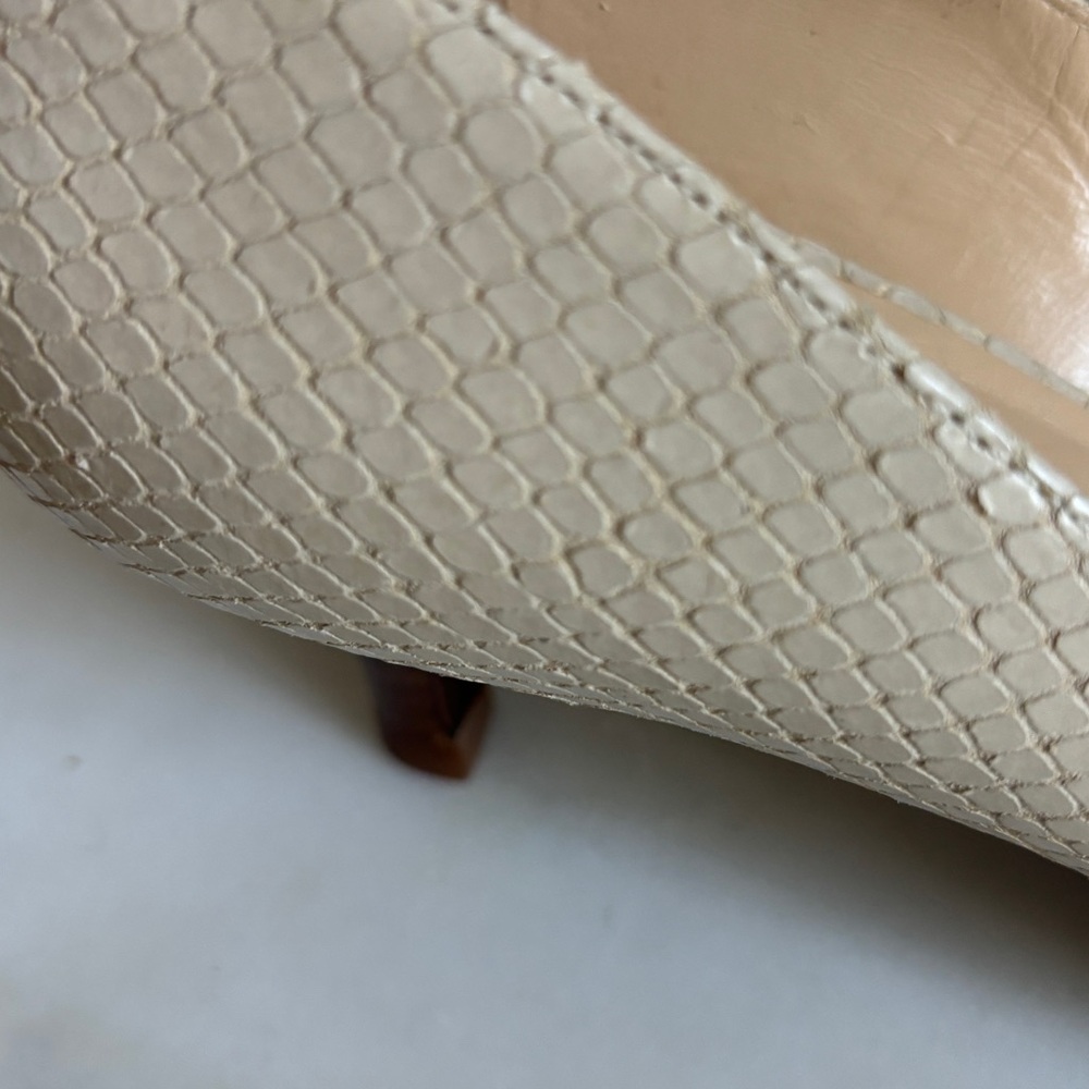 Cole Haan Snakeskin Open Toe Nike Air Cream Kitten Heels 6 - Picture 11 of 15